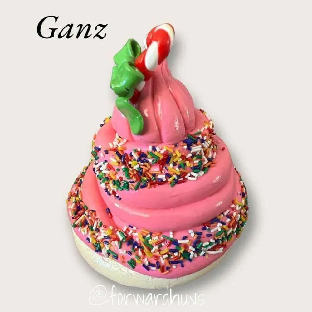 Ganz Christmas Pink with Candy Cane Cupcake Trinket Box